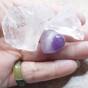 Amethyst Heart + Quartz Collection #2 - Tranquility & Stress Relief